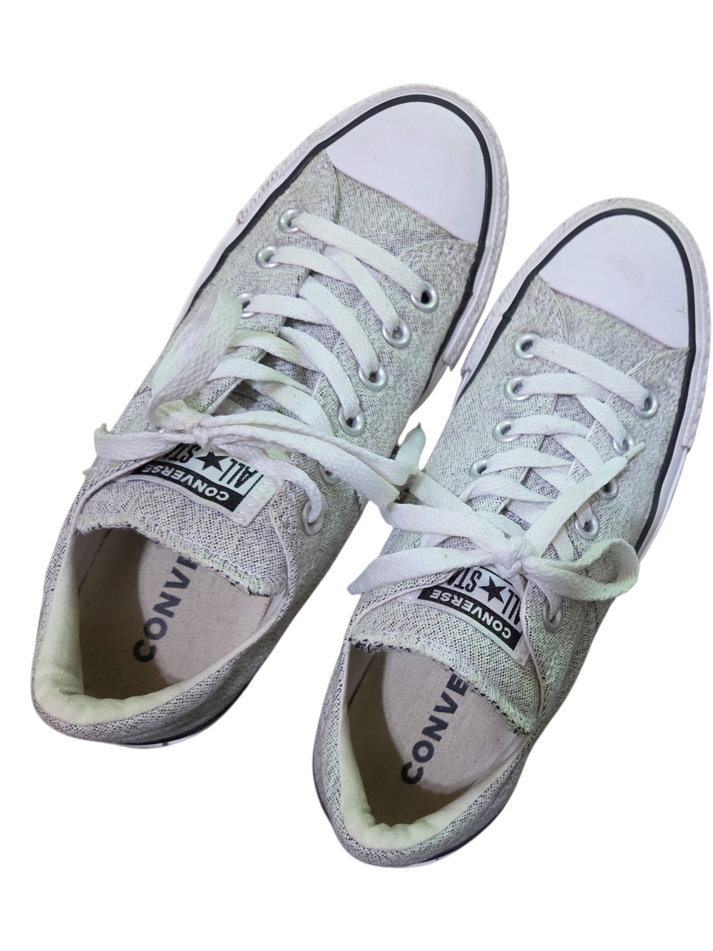 Converse Low-Top Sneakers in Light Gray and White Size 7.5 - Picture 5 of 12